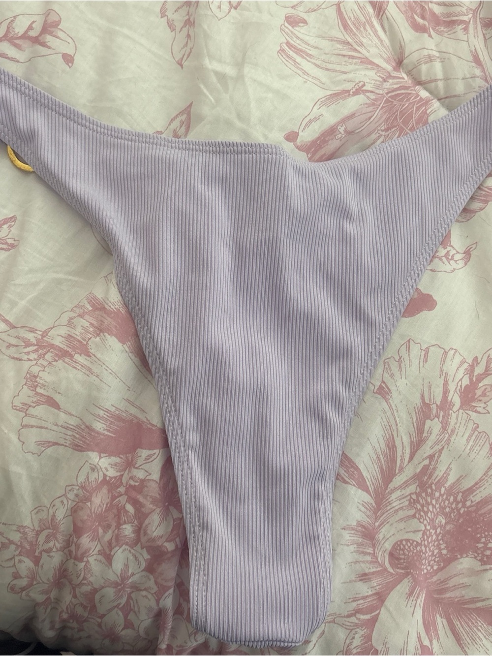 Lilac Ribbed Bikini Set with Gold Rings - Picture 3 of 3